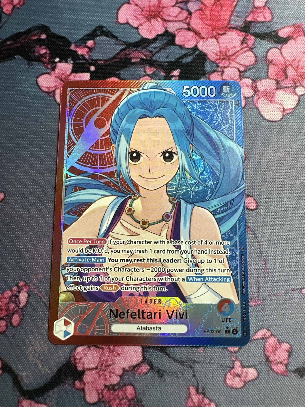 One Piece CCG Nefeltari Vivi Leader AA alt art EB03-001 Card English NM