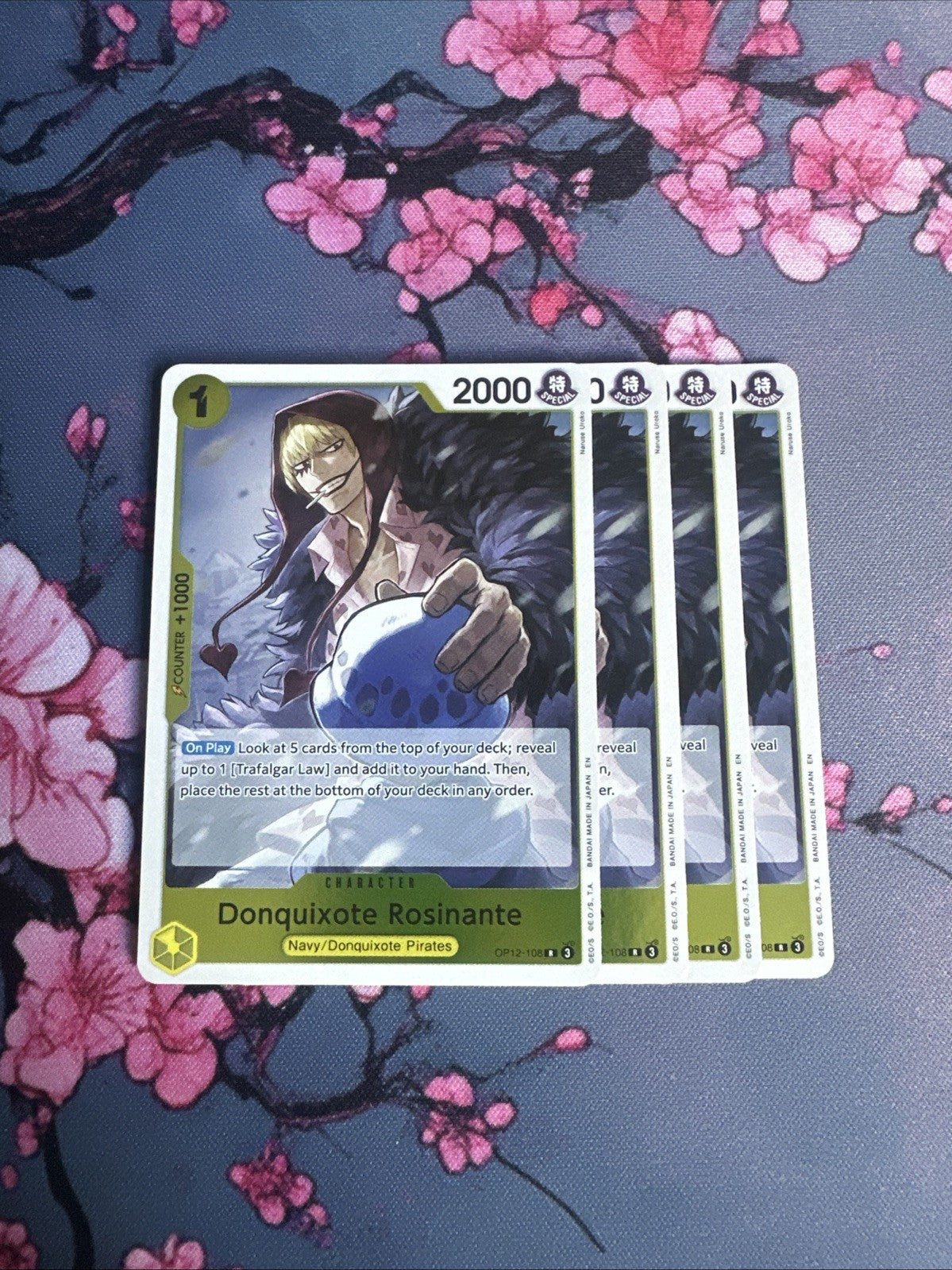 4x Donquixote Rosinant OP12-108 Legacy of the Master ONE PIECE Card Eng PLAYSET