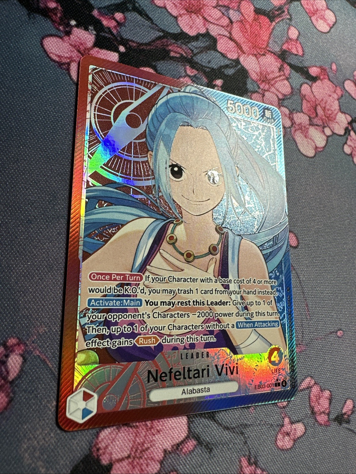 One Piece CCG Nefeltari Vivi Leader AA alt art EB03-001 Card English NM