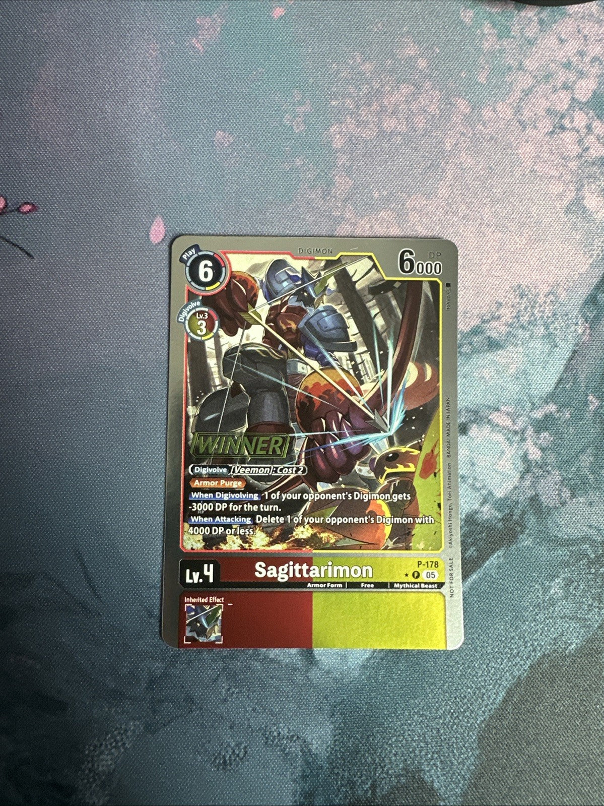 Winner P-178 Sagittarimon Digimon Card Game TCG Tournament Card