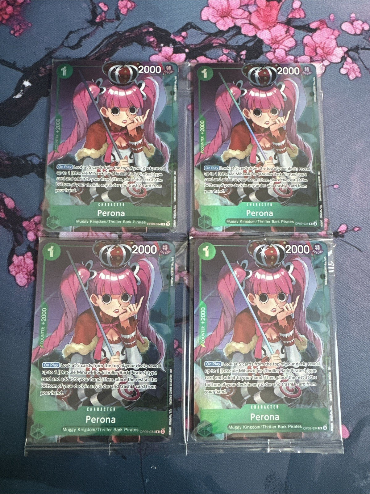 4×One Piece Card Game CCG TCG Perona OP09-034 R Alt Art  Promo Sealed Playset