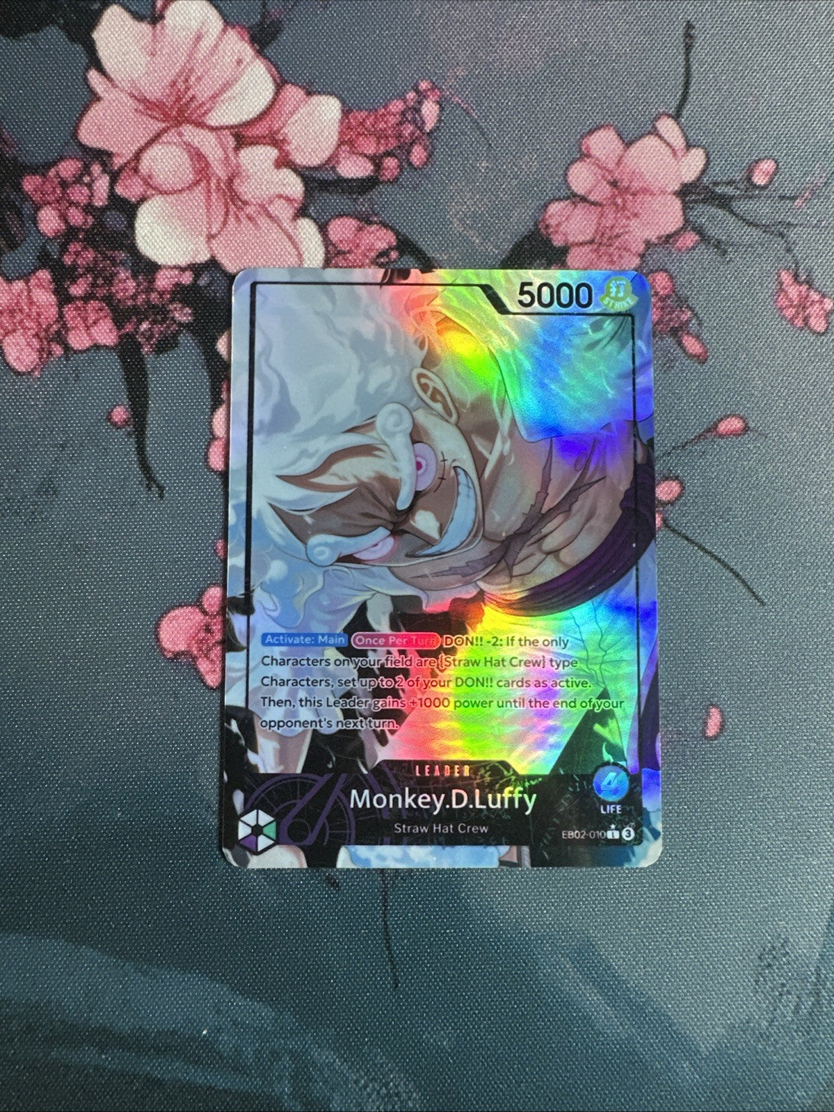 CUSTOM HOLOFOIL One Piece TCG GP (EB02) Luffy Leader Card