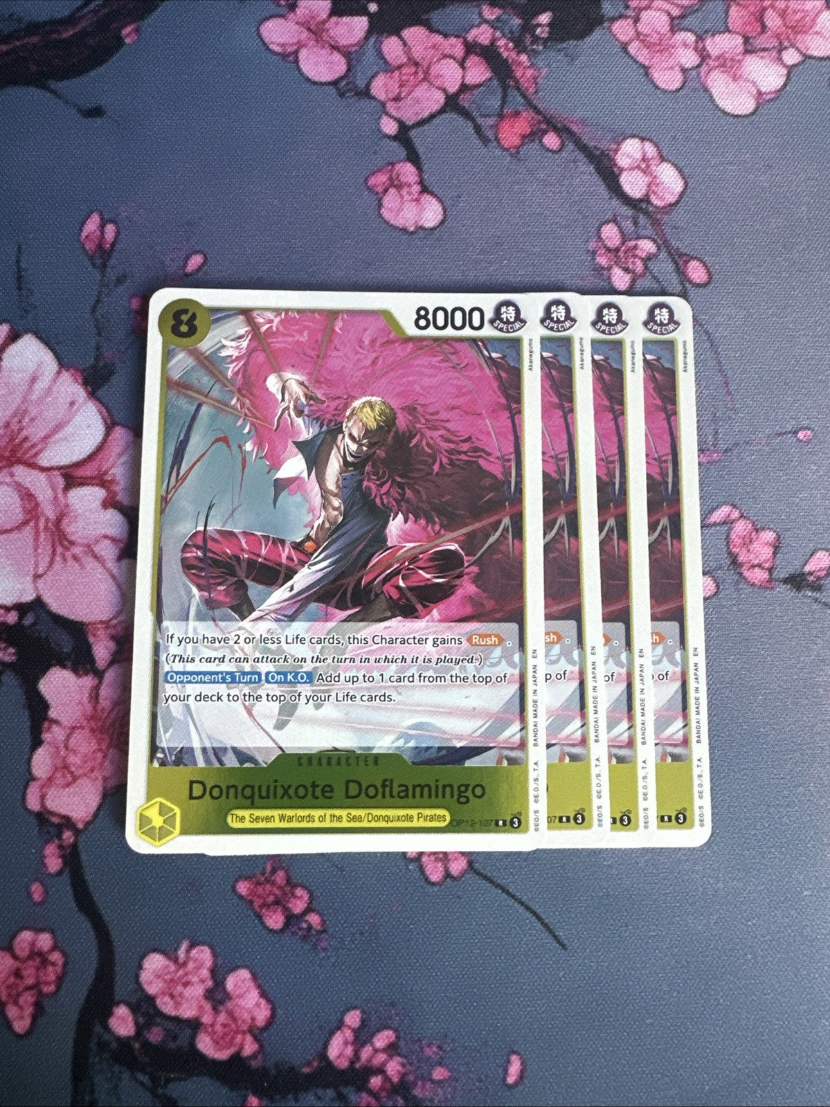 4x Donquixote Doflamin OP12-107 Legacy of the Master ONE PIECE Card Eng PLAYSET