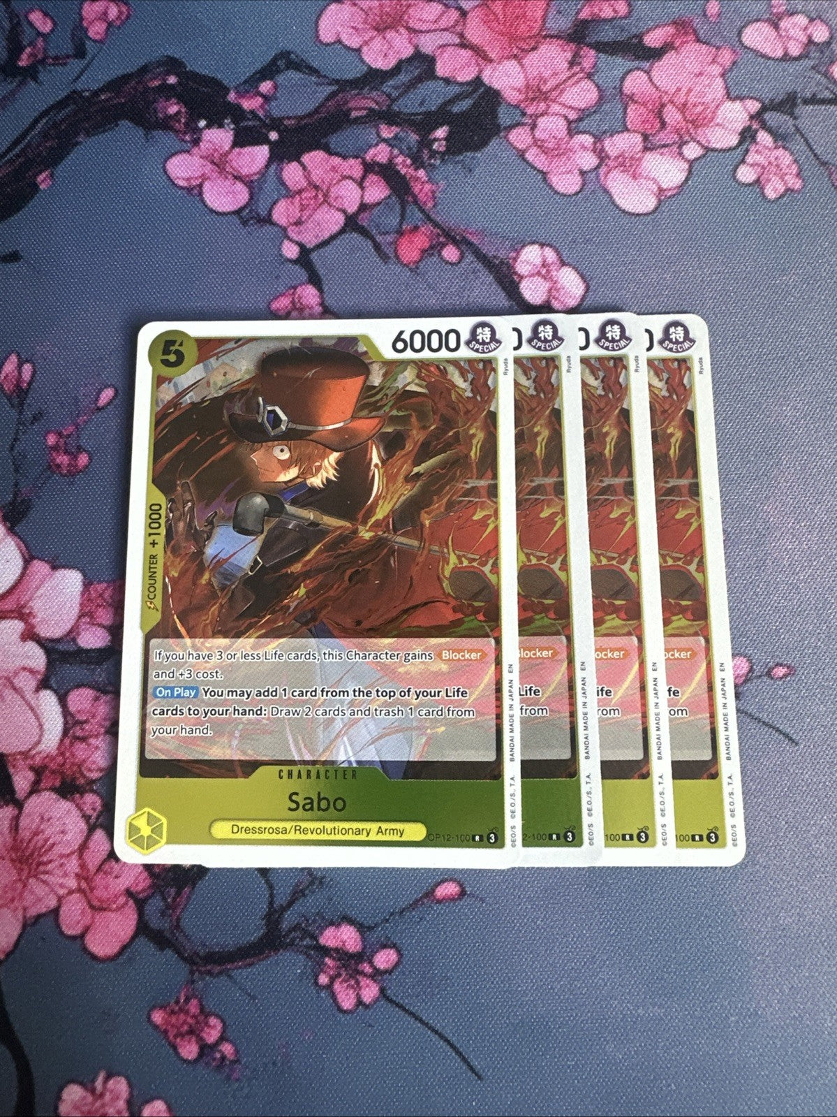 4x Sabo - OP12-100 - Legacy of the Master - ONE PIECE Card - Eng PLAYSET
