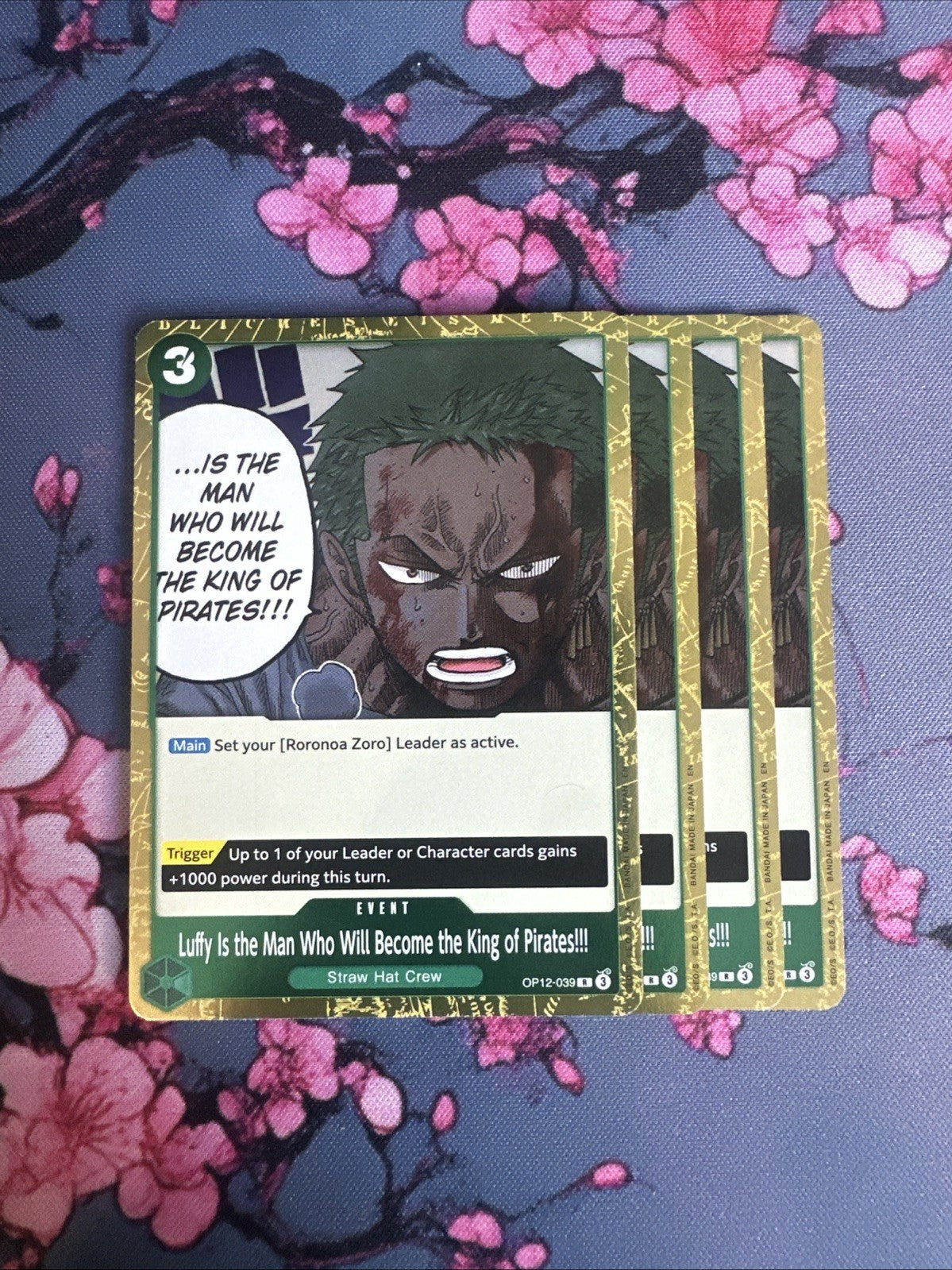 4x Op12-039 Luffy Will Be King Of. One Piece TCG Legacy of the Master PLAYSET